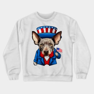 Funny 4th of July Hairless Terrier Dog Crewneck Sweatshirt